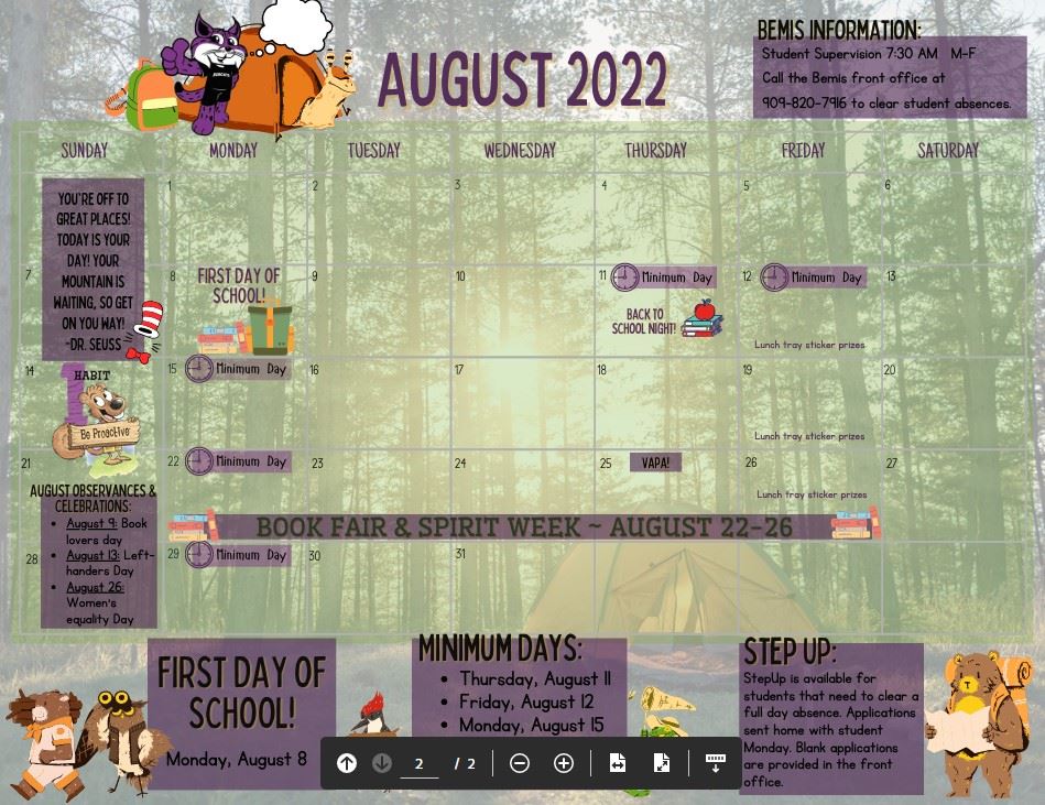  August Family Calendar